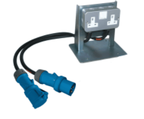 32/1 In & Thru to Metal Clad Double socket